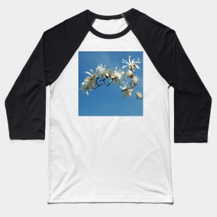 Be Free - White Blossoms Floral Array - White Botanicals against a Blue Sky Baseball T-Shirt